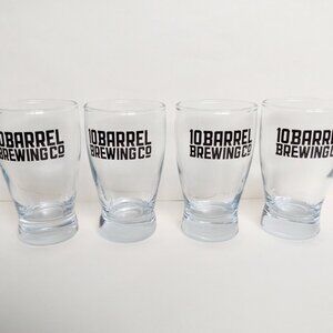 Vintage Set of 4 10 Barrel Brewing Co. Bend OR Glasses Mini-pint Taster 4 oz New